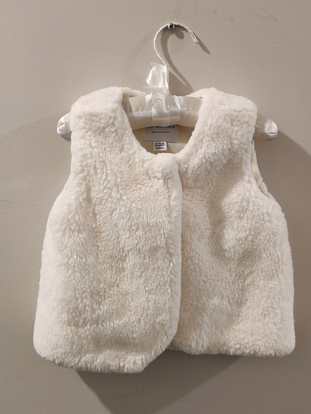 Janie and Jack Cream Faux Fur Vest for Kids